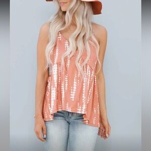 Nanamacs Peaches And Cream Tank Top (Coral/Cream) NWT